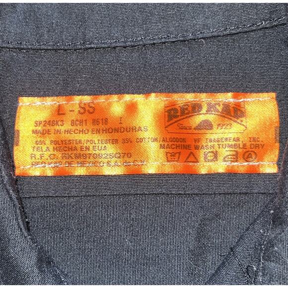 Red KAP 2008 Sturgis Biker Black Short Sleeve Button Up Shirt Men's Sz Large - Picture 4 of 9